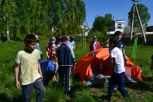 Станция "Турист", установка палаток